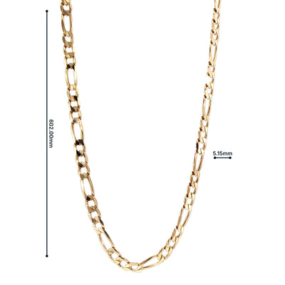 Vintage Figaro Link Chain in 9ct Yellow Gold