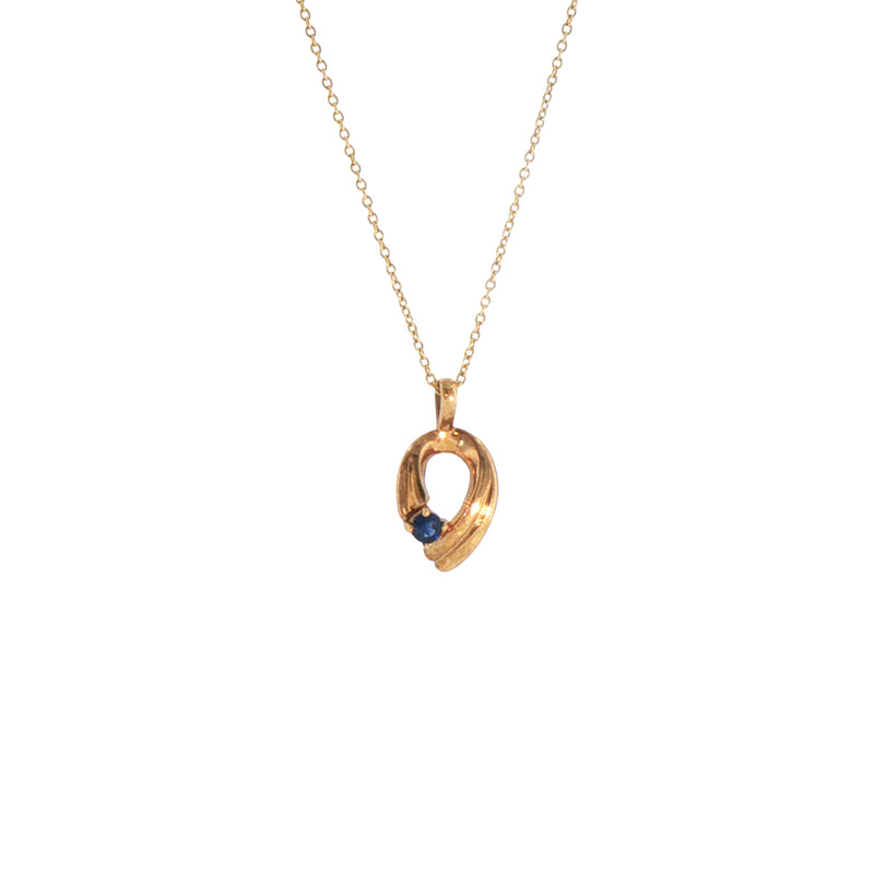 Sapphire Pear Shape Pendant in 9ct Yellow Gold