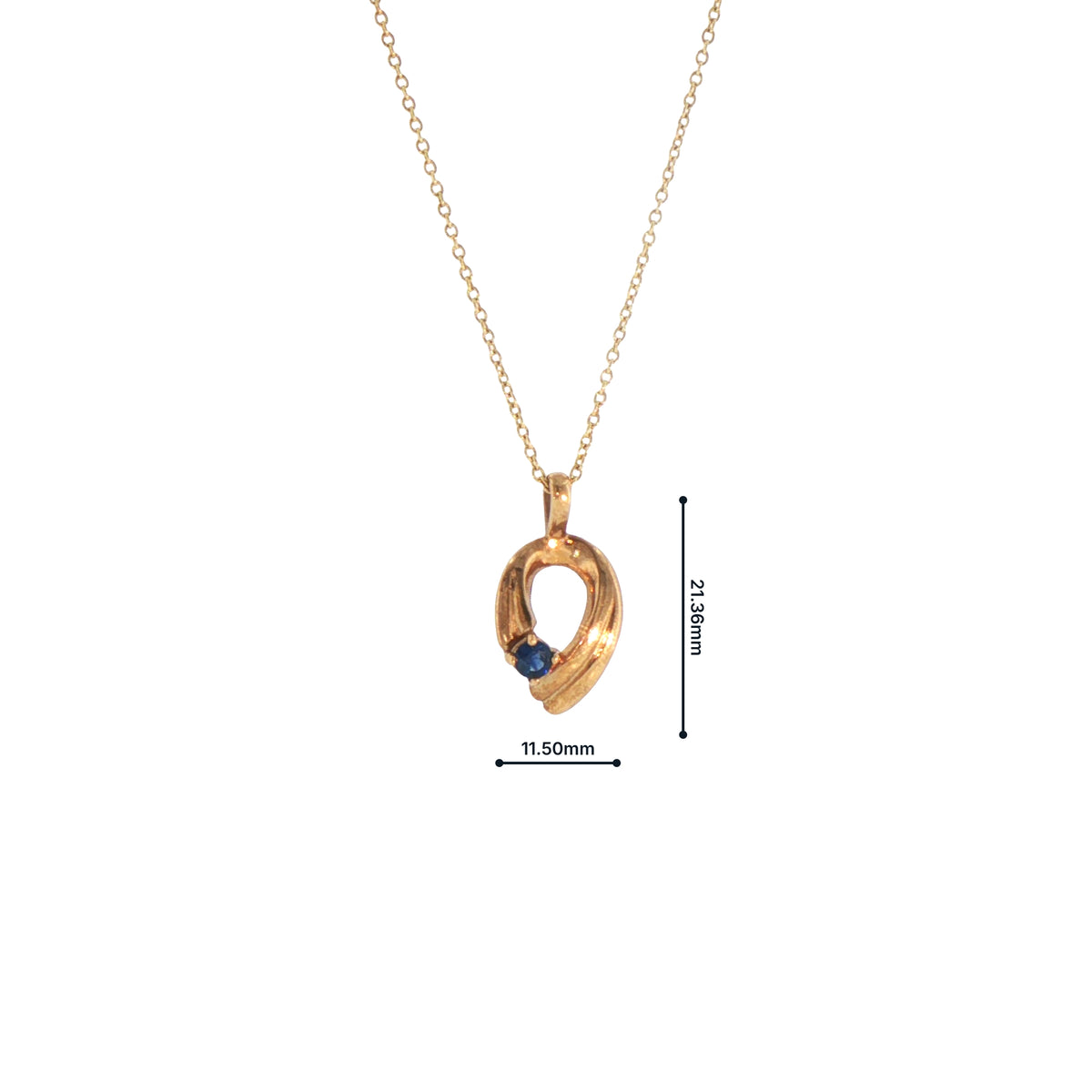 Sapphire Pear Shape Pendant in 9ct Yellow Gold
