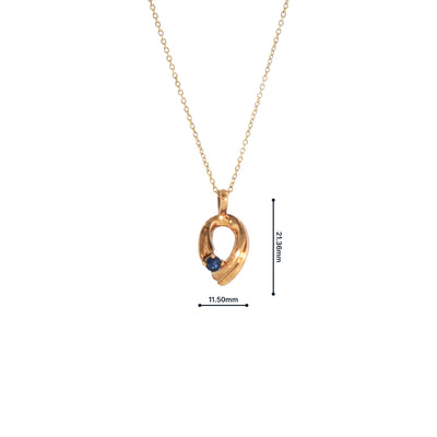 Sapphire Pear Shape Pendant in 9ct Yellow Gold