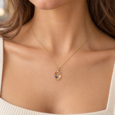 Sapphire Pear Shape Pendant in 9ct Yellow Gold