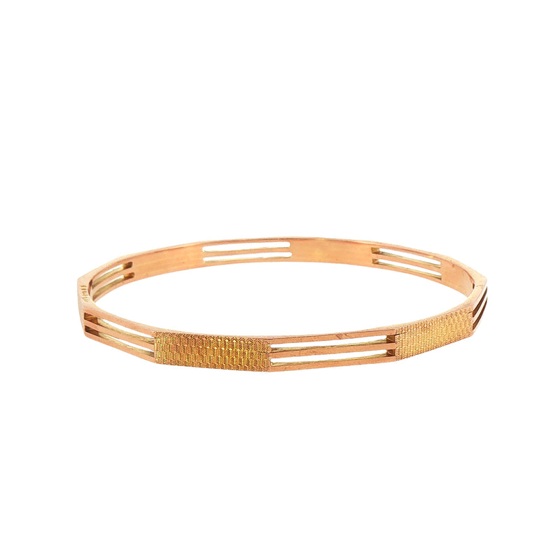 Antique 1905 London Hallmark 9ct Rose Gold Textured Bangle
