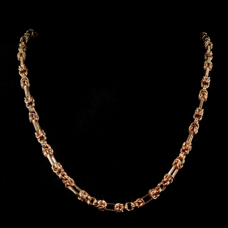 Vintage Double Knot Oval Link Chain Necklace in 9ct Yellow Gold