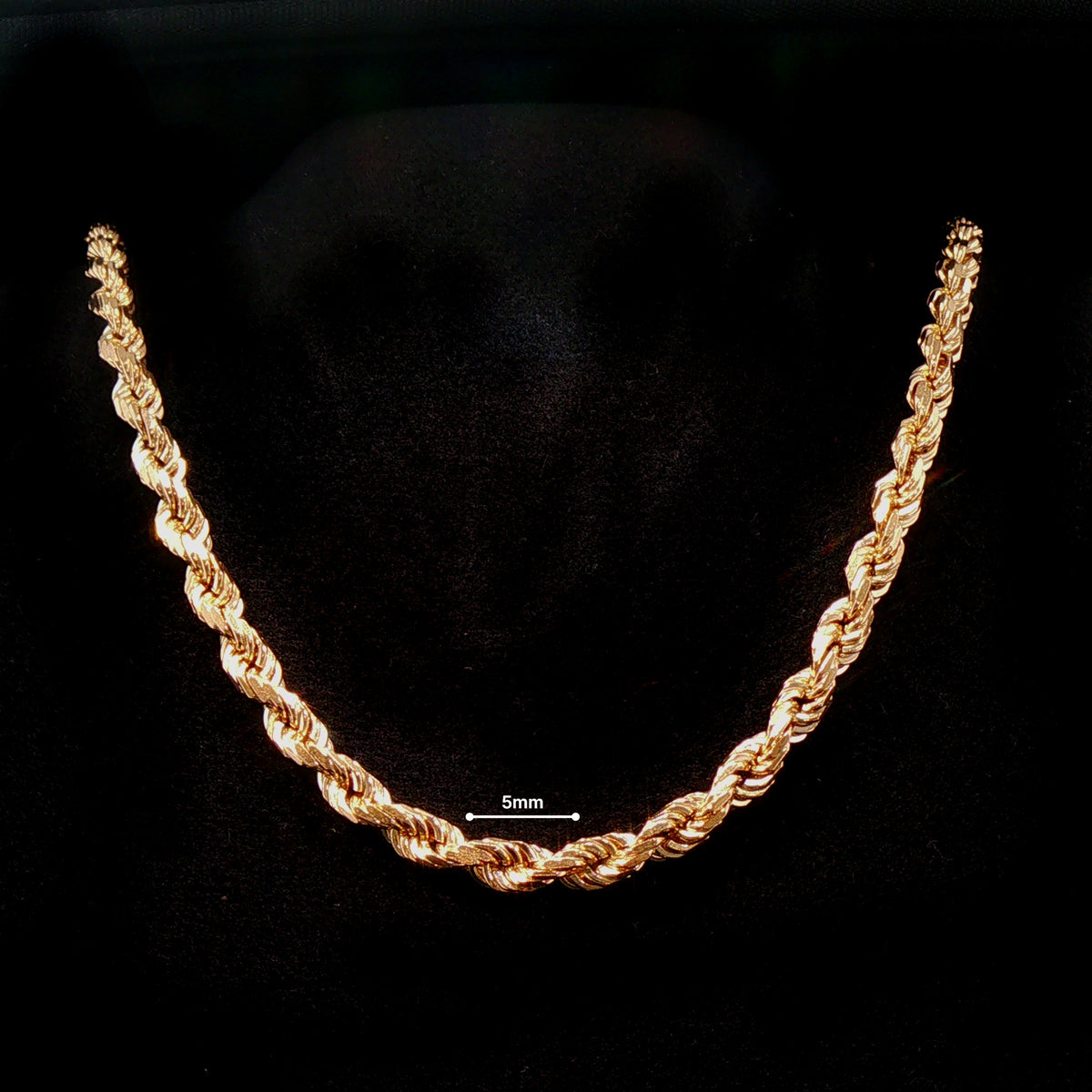 Vintage Solid Filed Rope Chain Weighing 54g in 9ct Yellow Gold