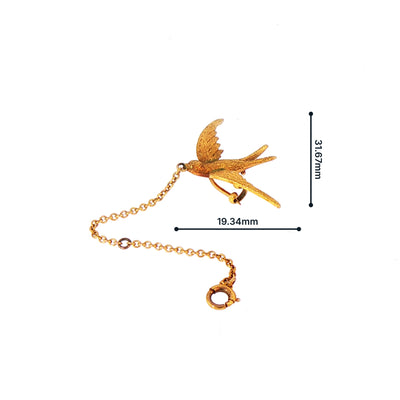 Vintage Swallow Brooch in 15ct Yellow Gold