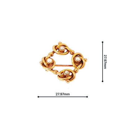 Vintage Pearl Brooch in 15ct Yellow Gold