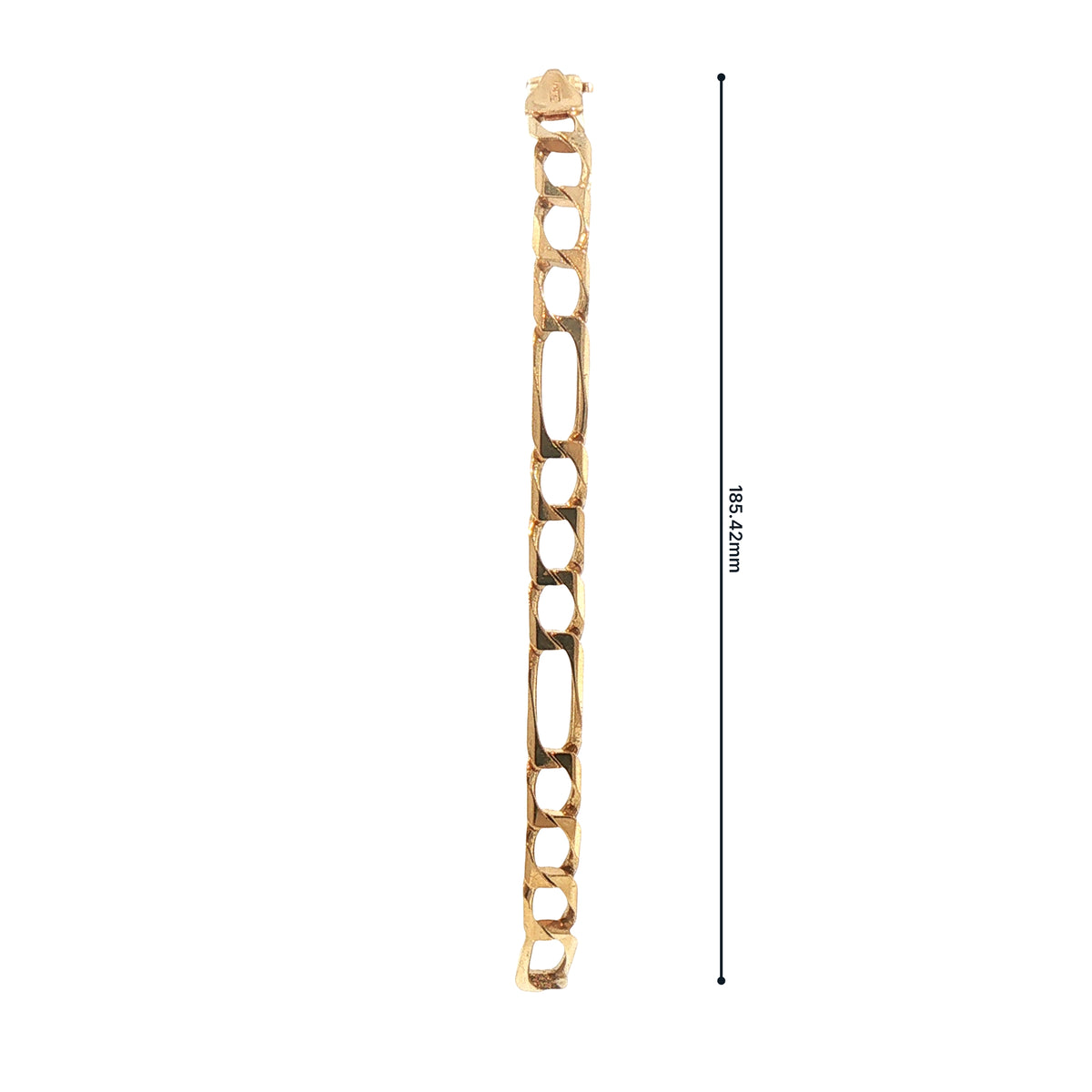 Vintage Flat Figaro Bracelet Weighing 9.25g in 9ct Yellow Gold