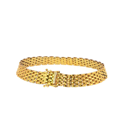 13.7g Vintage 7 Row Brick Link Bracelet set in 9ct Yellow Gold