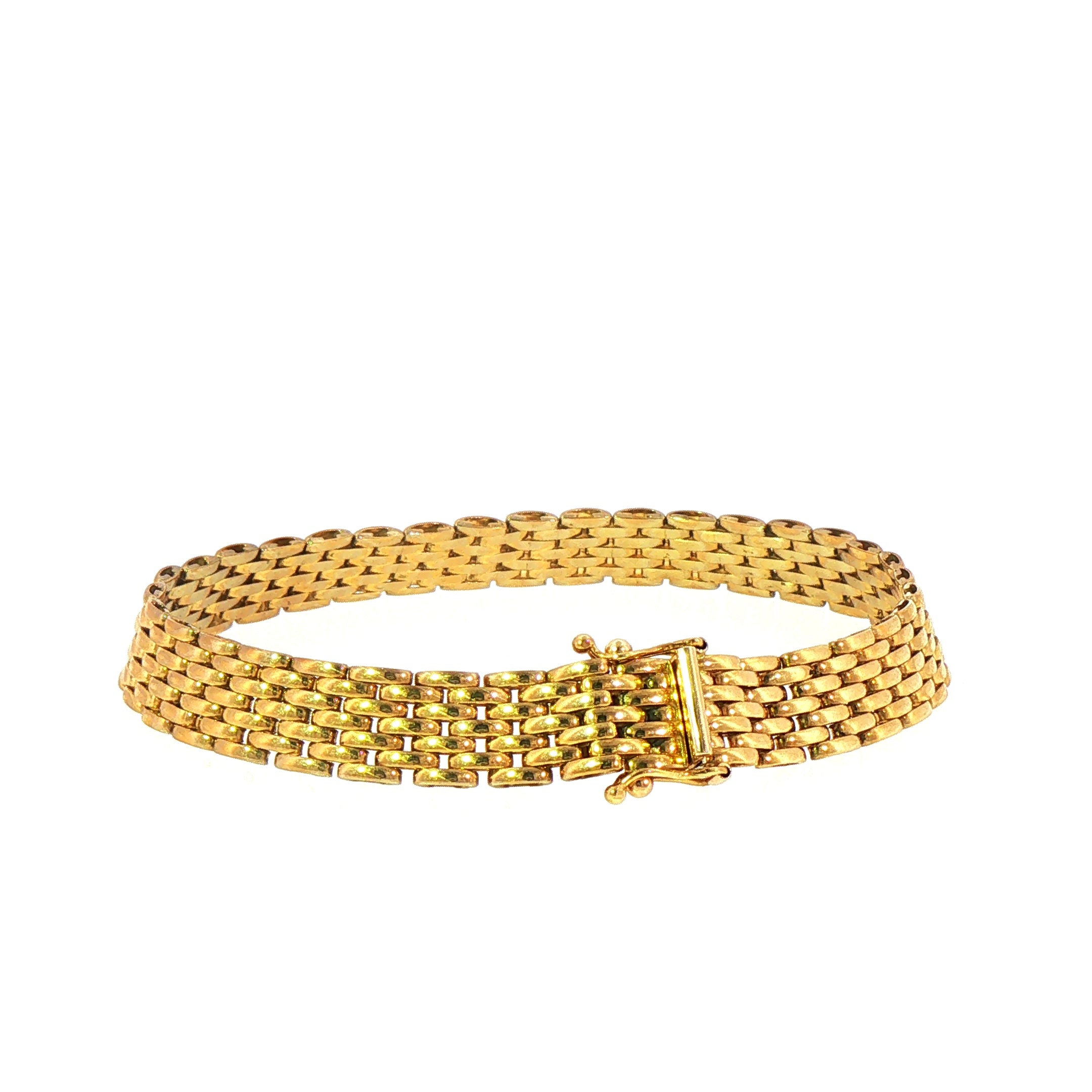 13.7g Vintage 7 Row Brick Link Bracelet set in 9ct Yellow Gold