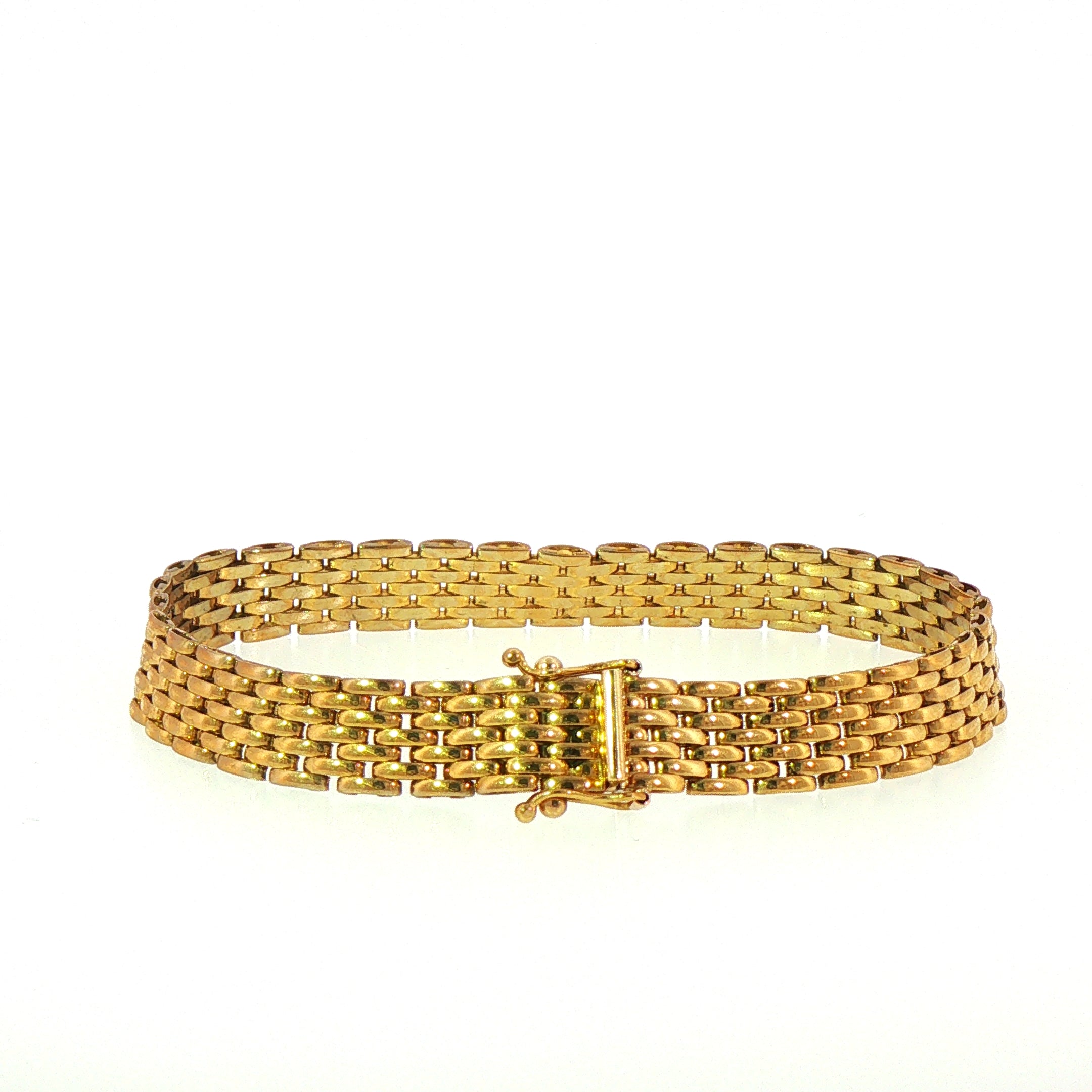 13.7g Vintage 7 Row Brick Link Bracelet set in 9ct Yellow Gold