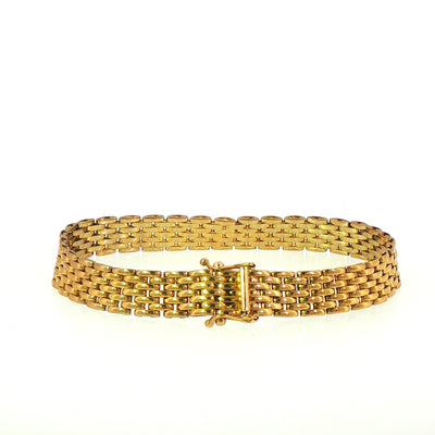 13.7g Vintage 7 Row Brick Link Bracelet set in 9ct Yellow Gold