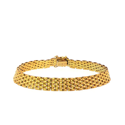13.7g Vintage 7 Row Brick Link Bracelet set in 9ct Yellow Gold