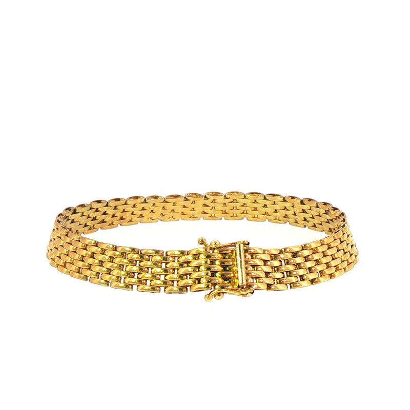 13.7g Vintage 7 Row Brick Link Bracelet set in 9ct Yellow Gold