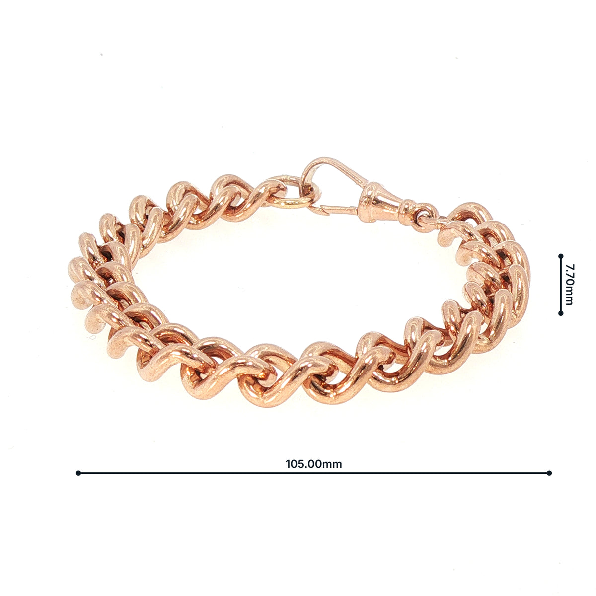 60g Curb Chase Link Bracelet in 9ct Rose Gold