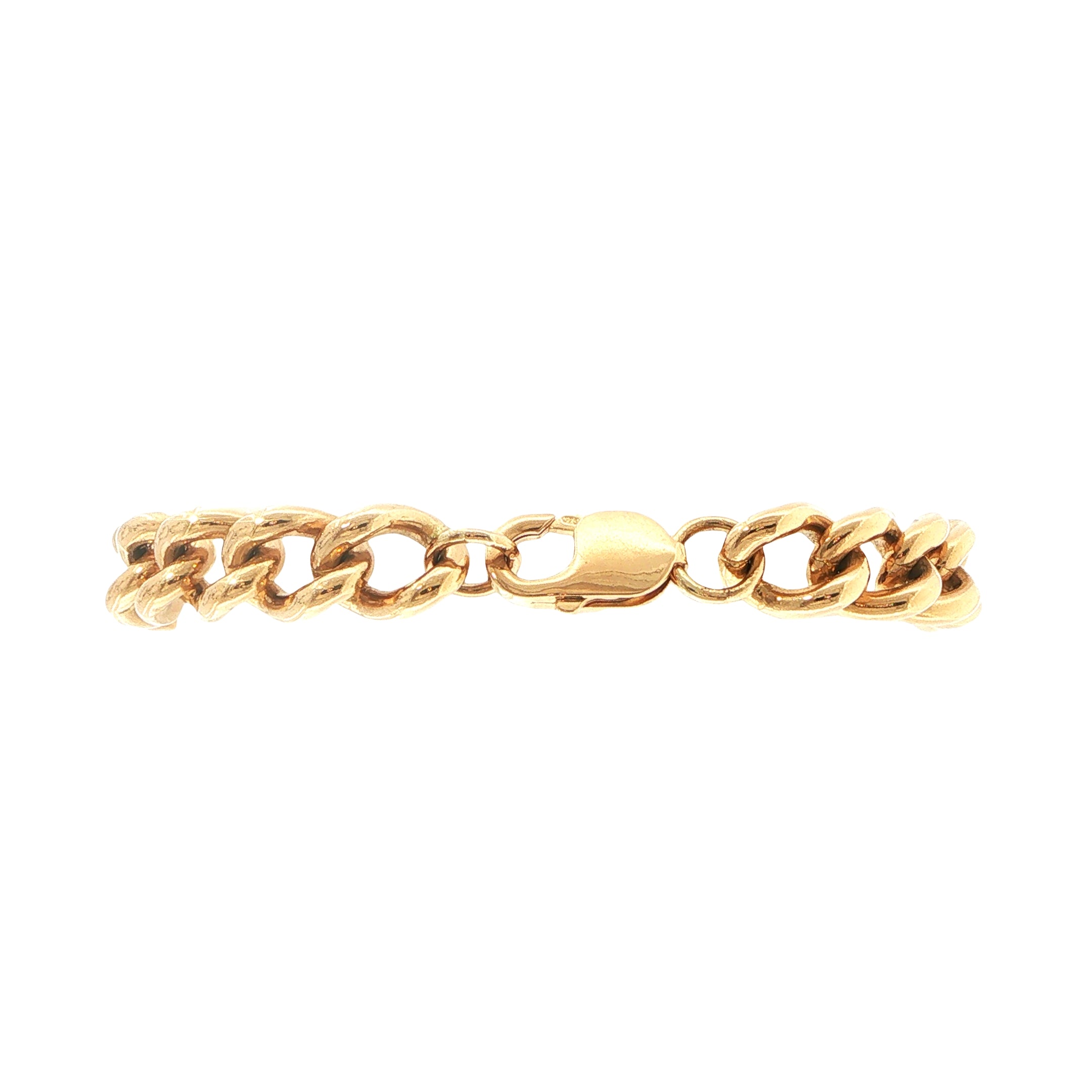9ct Yellow Gold Curb Bracelet with Lobster Catch
