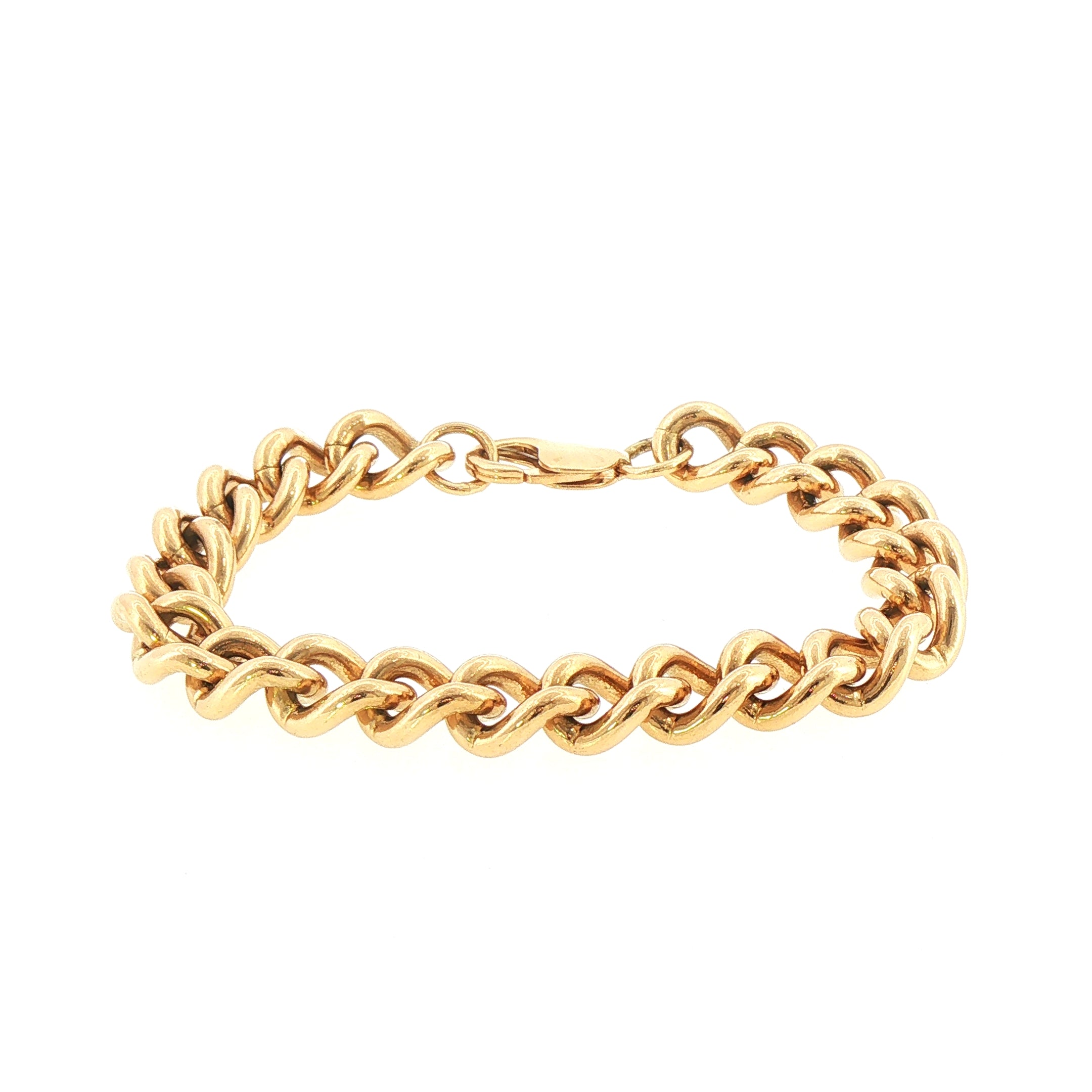 9ct Yellow Gold Curb Bracelet with Lobster Catch