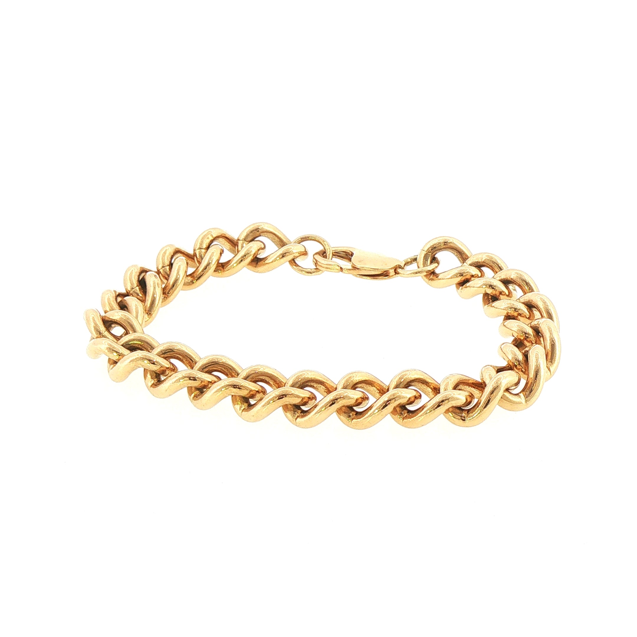 9ct Yellow Gold Curb Bracelet with Lobster Catch