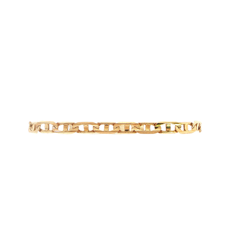 10ct Yellow Gold Flat Mariner Link Chain Bracelet