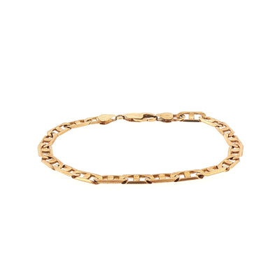 10ct Yellow Gold Flat Mariner Link Chain Bracelet