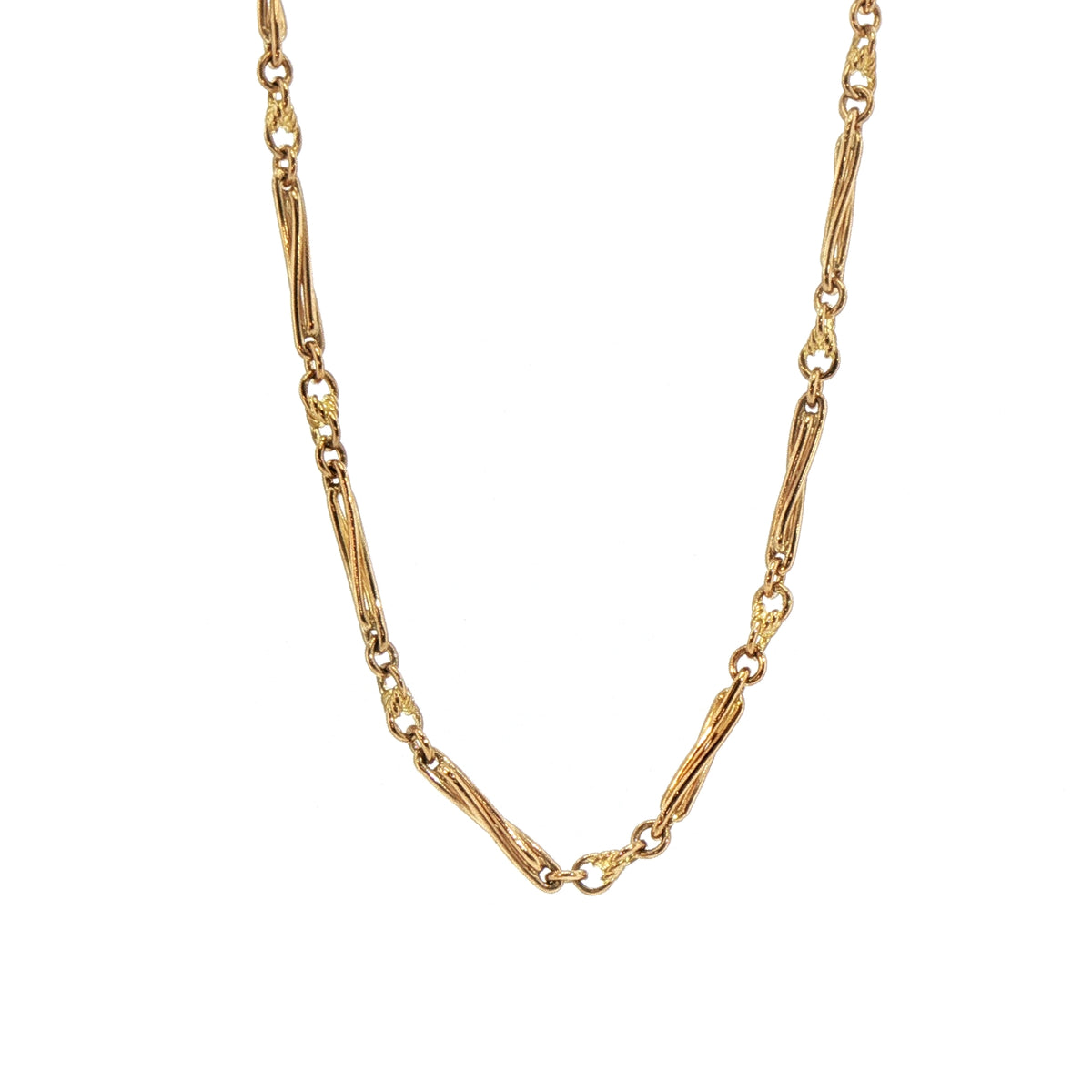 Vintage Trombone Knot Link Chain in 9ct Yellow Gold