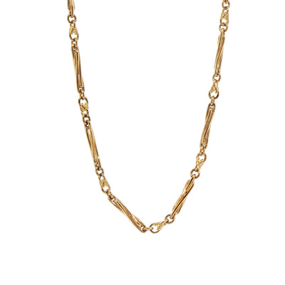 Vintage Trombone Knot Link Chain in 9ct Yellow Gold