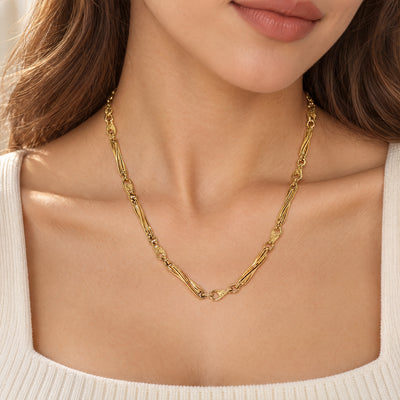 Vintage Trombone Knot Link Chain in 9ct Yellow Gold