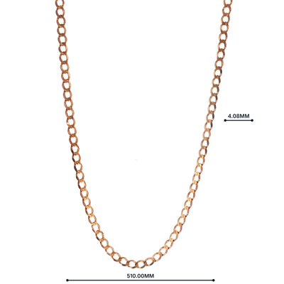 Vintage Filed Curb Chain Necklace Weighing 8.7g in 9ct Yellow Gold