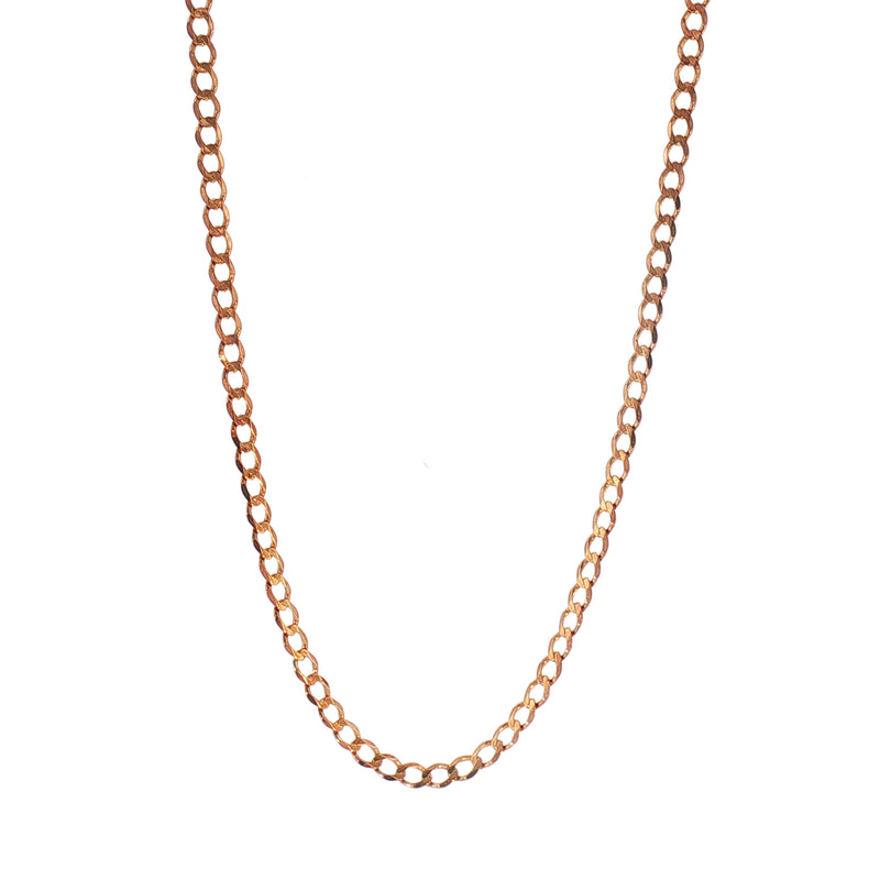 Vintage Filed Curb Chain Necklace Weighing 8.7g in 9ct Yellow Gold