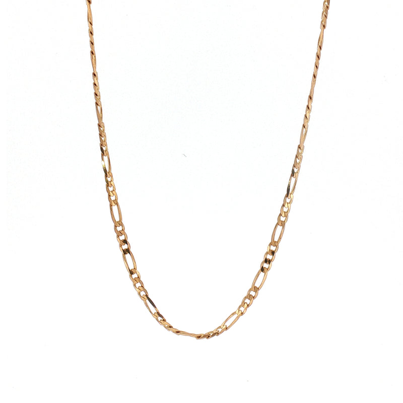 Vintage Figaro Chain Necklace Weighing 9g in 9ct Yellow Gold