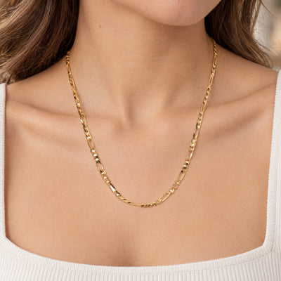 Vintage Figaro Chain Necklace Weighing 9g in 9ct Yellow Gold