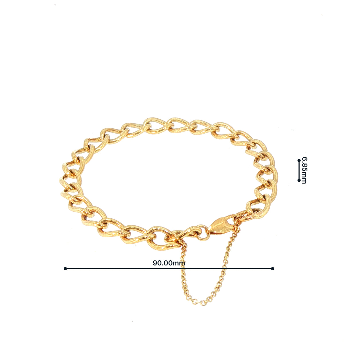 Vintage Round Curb Link Bracelet in 9ct Yellow Gold