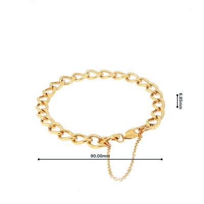 Vintage Round Curb Link Bracelet in 9ct Yellow Gold