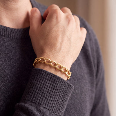 43.46g Curb Chase Link Bracelet in 18ct Yellow Gold
