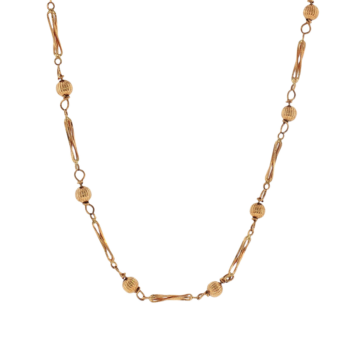 Vintage Ball and Twist Link Chain Weighing 15.3g in 9ct Yellow Gold