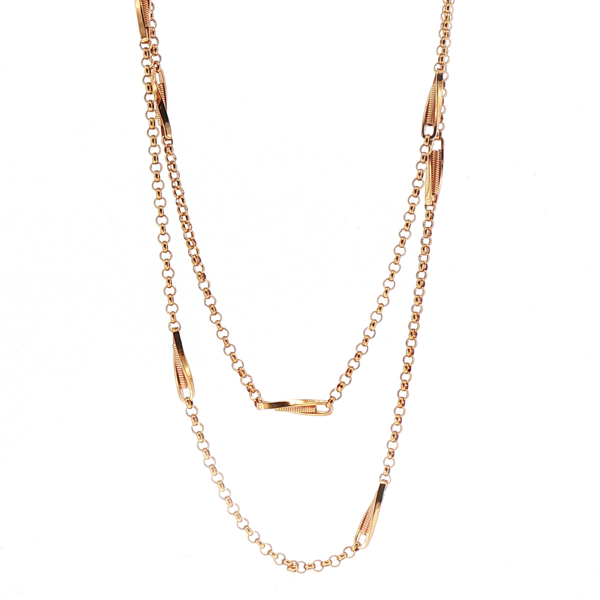 Vintage Muff Chain Necklace in 9ct Rose Gold
