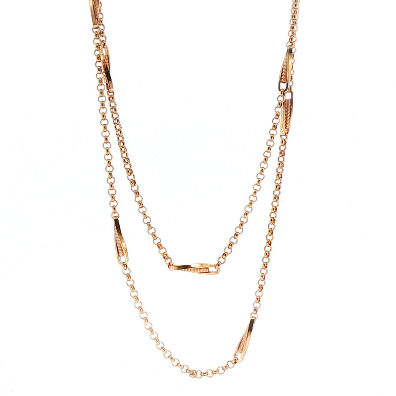 Vintage Muff Chain Necklace in 9ct Rose Gold