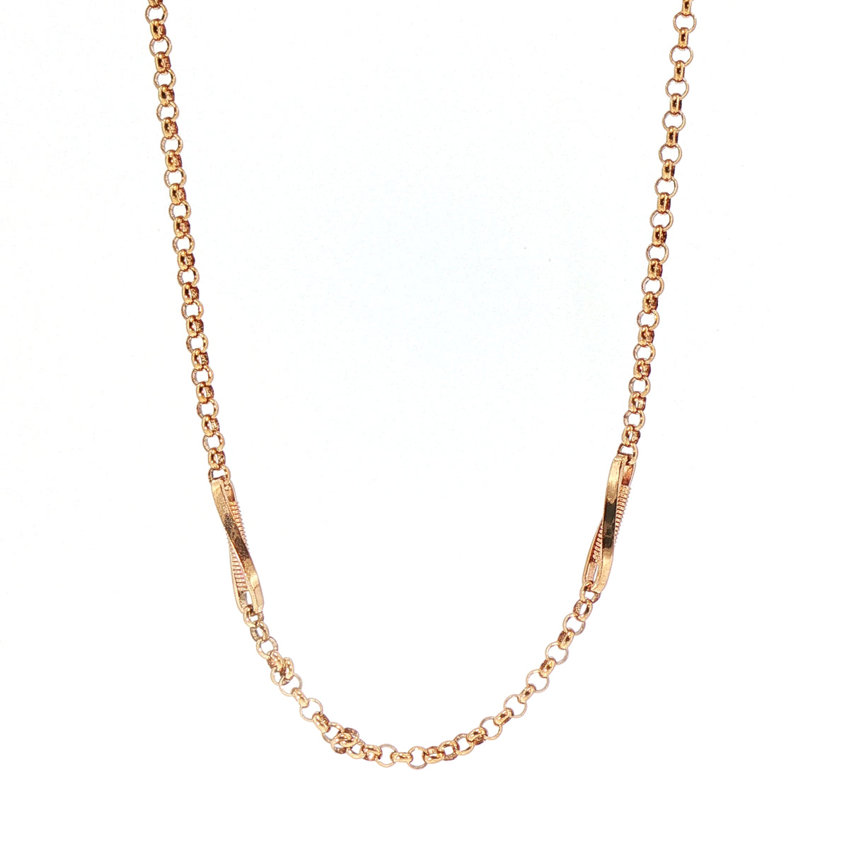 Vintage Muff Chain Necklace in 9ct Rose Gold