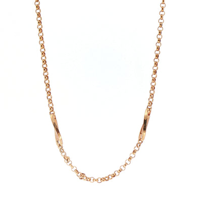 Vintage Muff Chain Necklace in 9ct Rose Gold