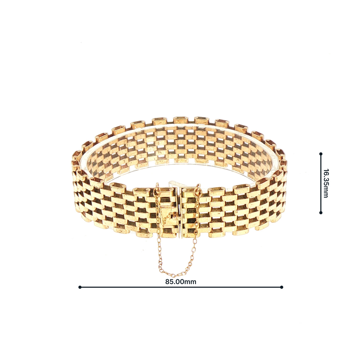 Vintage 9 Row Brick Link Bracelet Weighing 28.6g in 9ct Yellow Gold