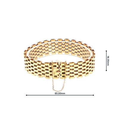Vintage 9 Row Brick Link Bracelet Weighing 28.6g in 9ct Yellow Gold
