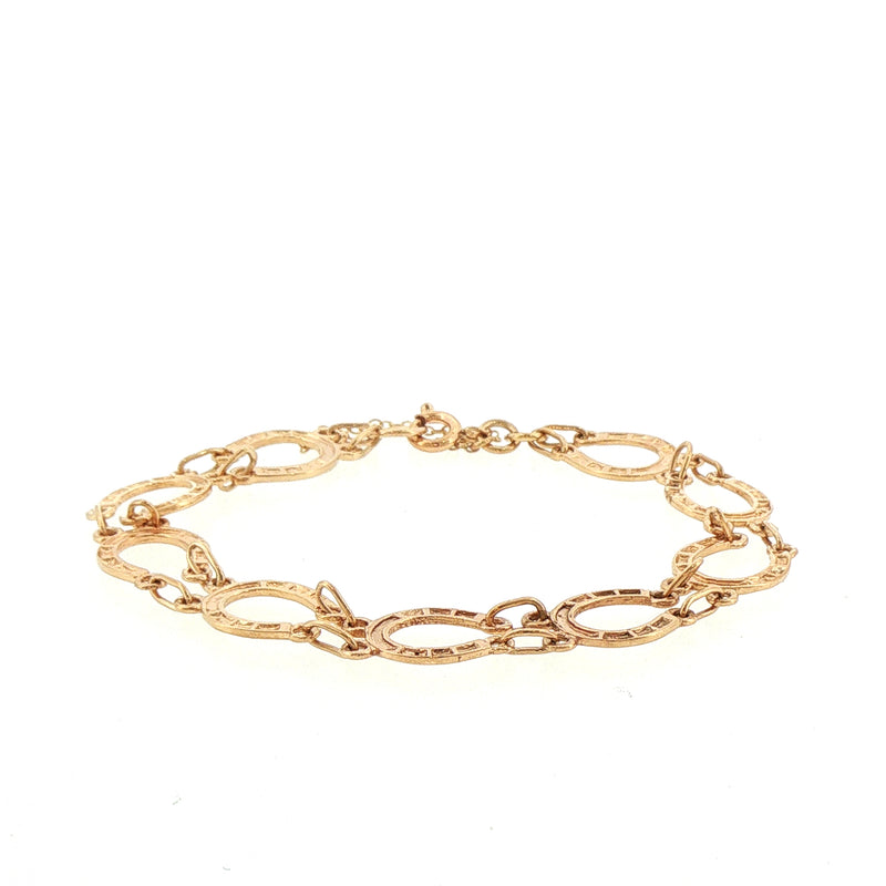 Vintage Horse Shoe Bracelet Weighing 8.9g in 9ct Yellow Gold