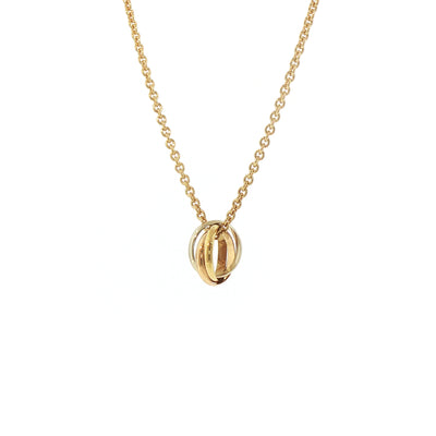 Vintage Cartier Multi-Colour Russian Wedding Ring Pendant and Chain in 18ct White and Rose Gold