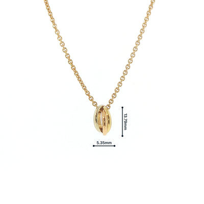 Vintage Cartier Multi-Colour Russian Wedding Ring Pendant and Chain in 18ct White and Rose Gold