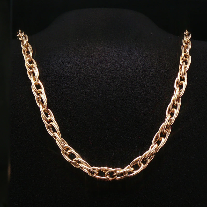 9ct Yellow Gold Interlocking Oval Link Chain Necklace