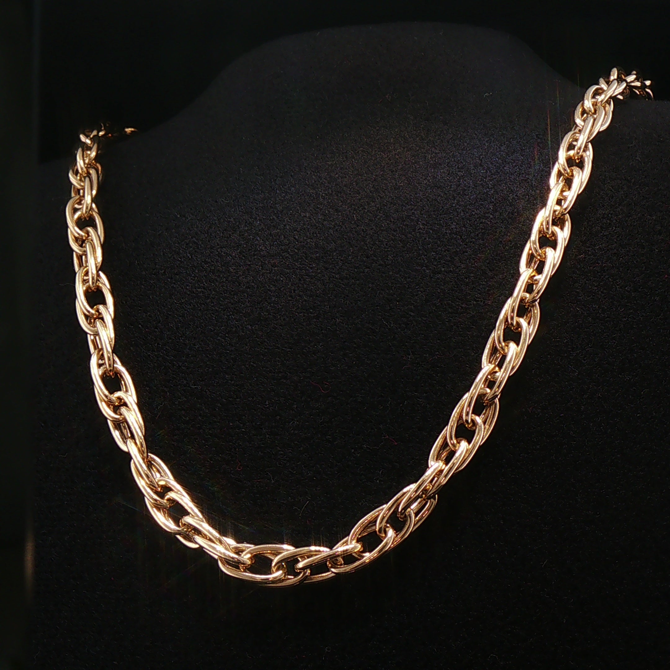 9ct Yellow Gold Interlocking Oval Link Chain Necklace