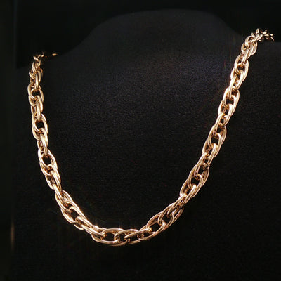 9ct Yellow Gold Interlocking Oval Link Chain Necklace