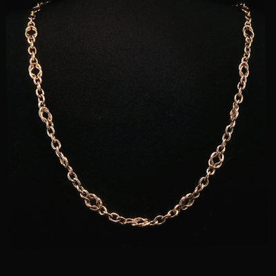 9ct Yellow Gold Vintage Reef Knot Chain Necklace