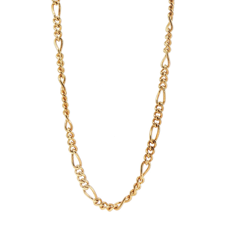 Vintage Rounded Figaro Link Chain in 9ct Yellow Gold