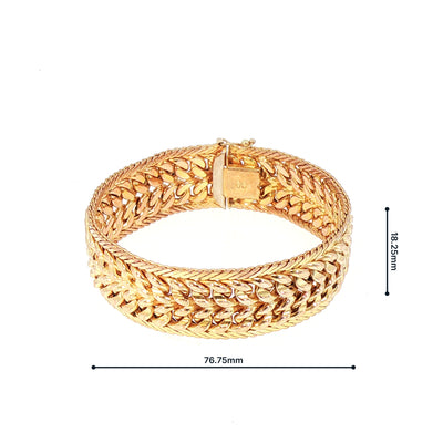 Vintage Woven Link Chain Bracelet in 9ct Yellow Gold