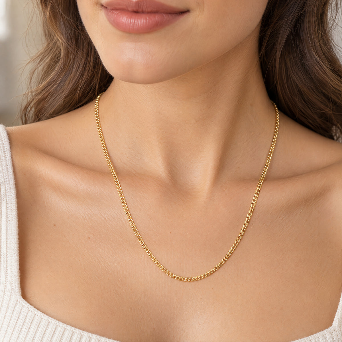 Vintage Curb Chain Necklace in 9ct Yellow Gold